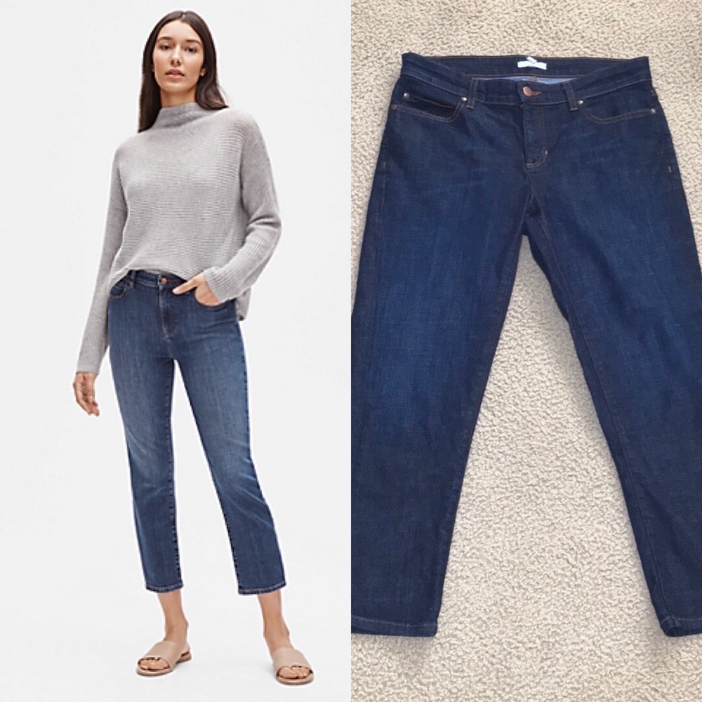 Eileen Fisher Organic Cotton Dark Jeans Cropped